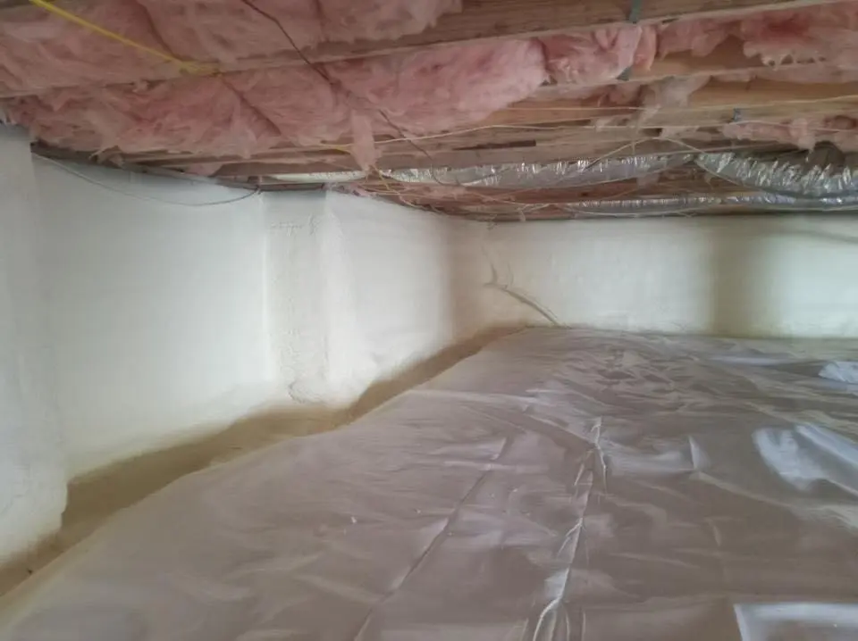 Crawl space encapsulation with closed-cell spray foam for Attic Insulation in West Little River